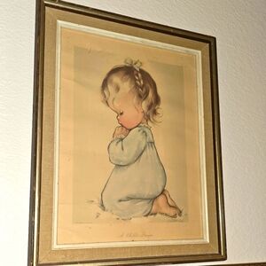Framed Vintage Child's Prayer Art